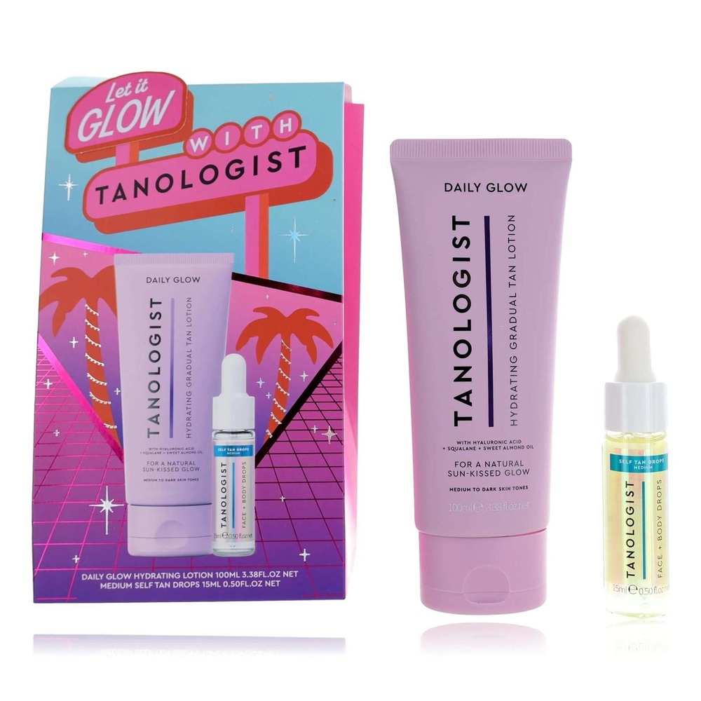 Tanologist Let It‎ Glow Duo Set Medium Dark Lotion Self Tan Drops NIB